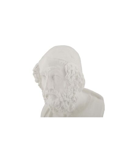 Buste Homme en Résine Sage 25cm Blanc