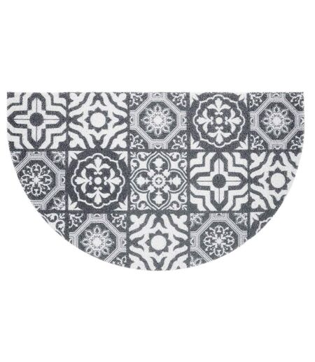 Tapis d'Entrée Demi-Lune Lisbonne 45x75cm Gris