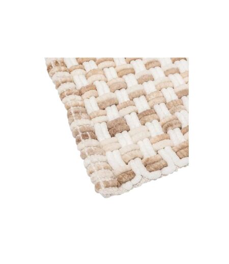 Tapis de Bain Tressé en Coton Dégradé 50x75cm Taupe