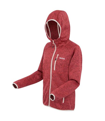 Womens/ladies Newhill Ii Marl Full Zip Hoodie Peach Bloom Light Vanilla Regatta