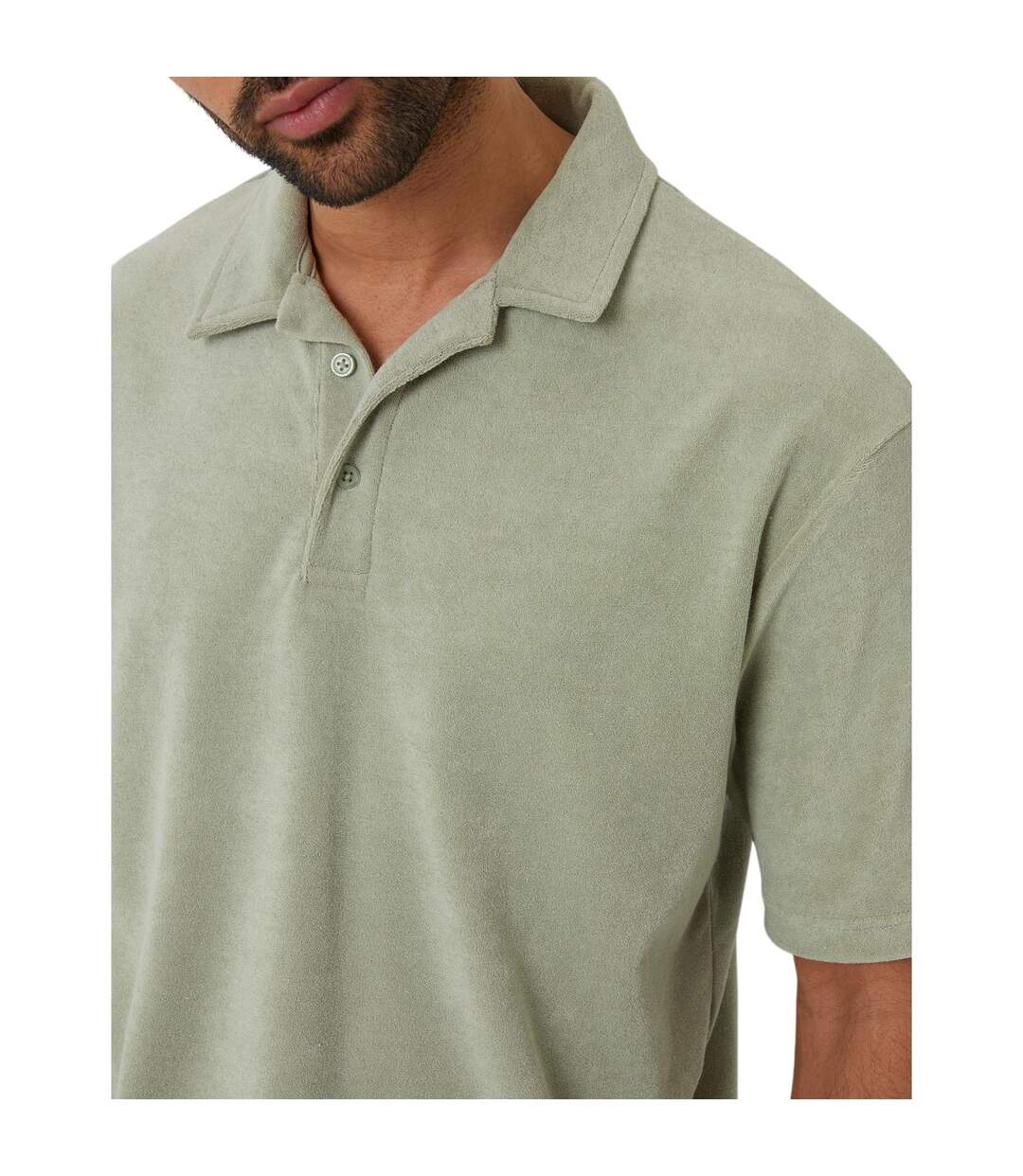 Polo Manches Courtes Comrie Homme Vert De Gris Threadbare-4