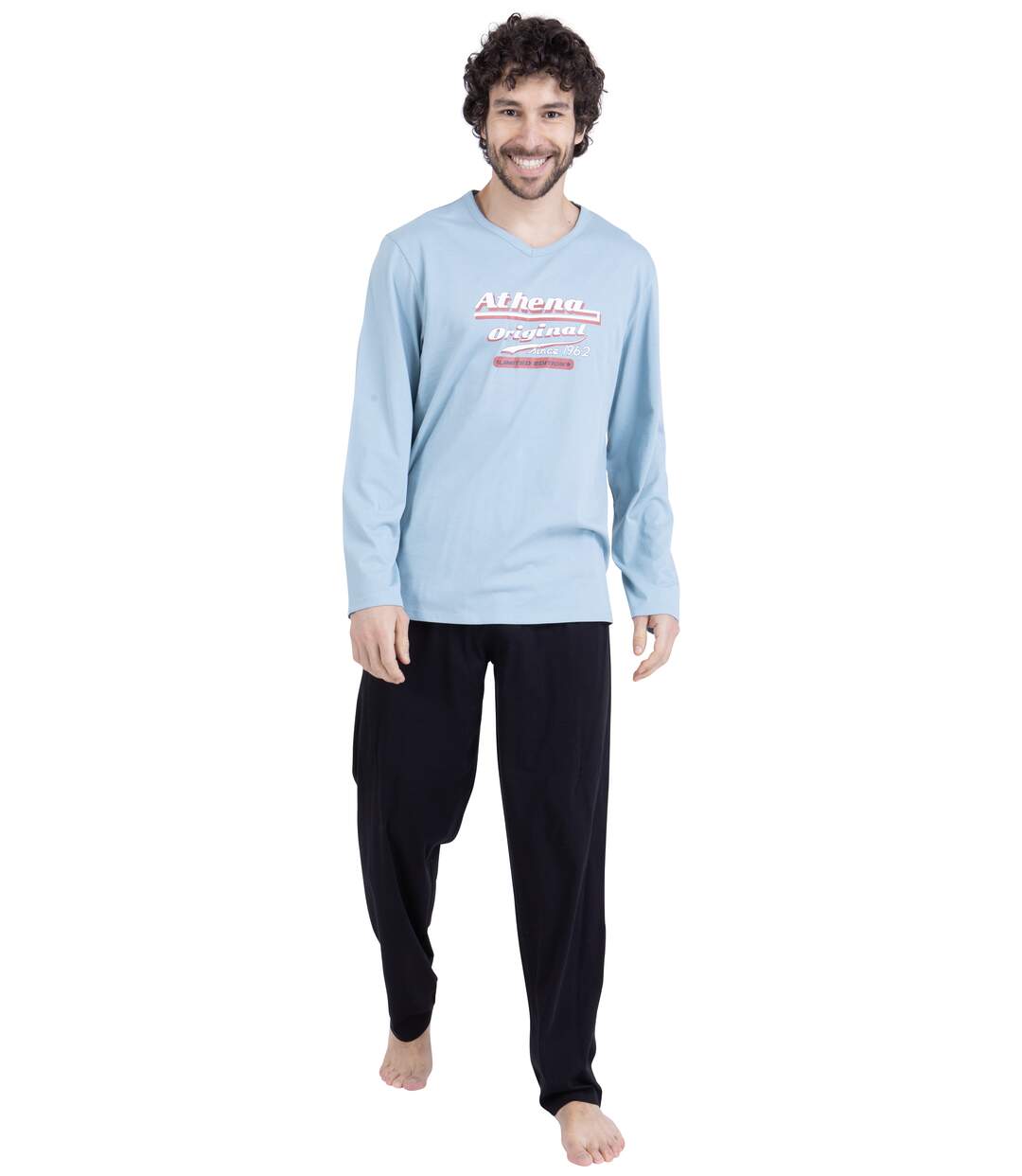 Pyjama long homme Ecopack Sérigraphie Athena-5