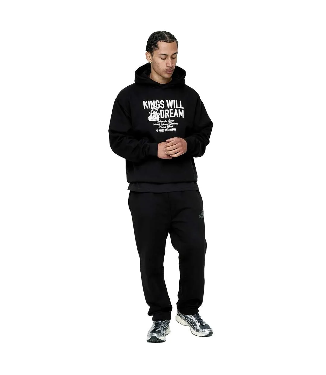 Sweat À Capuche Motif/style Garçon Studio Cafe Homme Noir Kings Will Dream-1