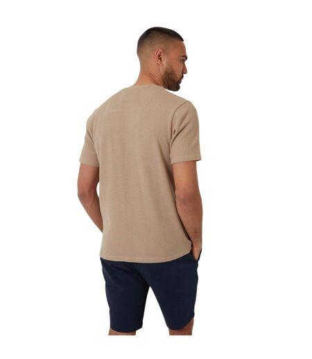 T-shirt Motif/style Quadrillage Homme Beige Gris Threadbare