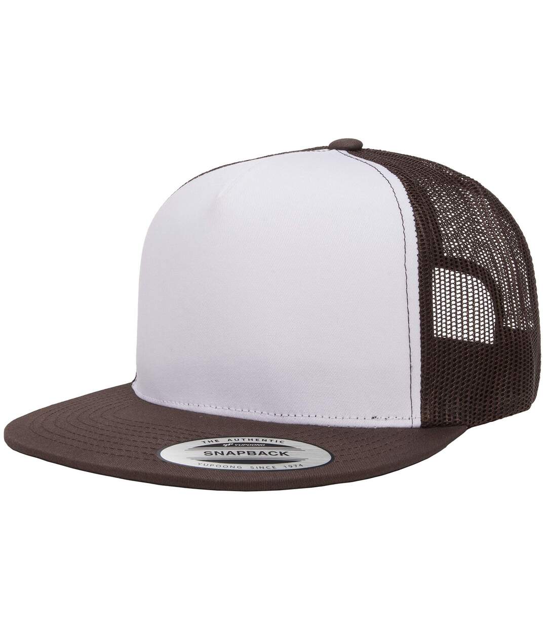 Casquette Trucker Classic Blanc Marron Yupoong-1