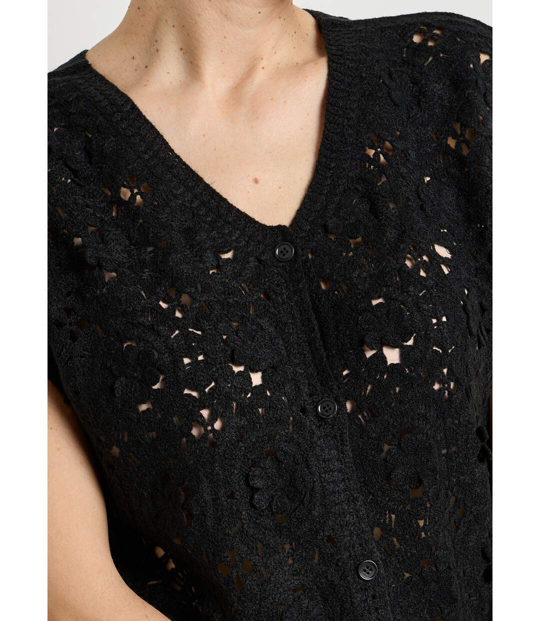 Gilet sans manches effet crochet-4