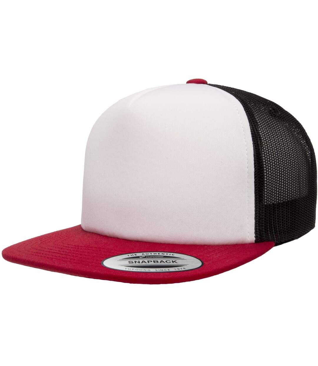 Casquette de camionneur adulte rouge / blanc / noir Flexfit-1