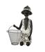 Statuette Déco Garçon Panier 28cm Noir-1