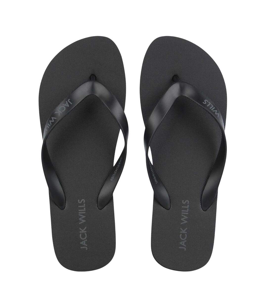 Unisex Adult Rubber Casual Flat Flip Flops Black Jack Wills-3