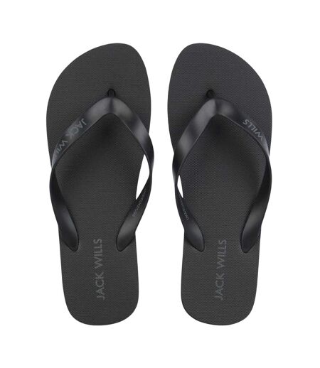 Unisex Adult Rubber Casual Flat Flip Flops Black Jack Wills