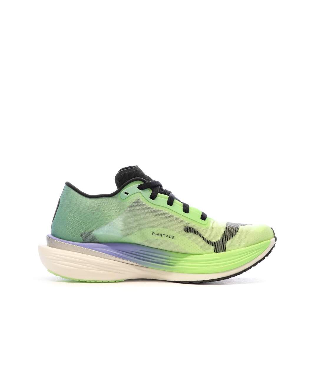Chaussures de running vert/noir femme puma deviate nitro-2