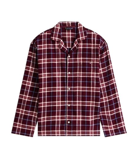 Mens Plaid Long Pyjama Set Burgundy Tommy Hilfiger