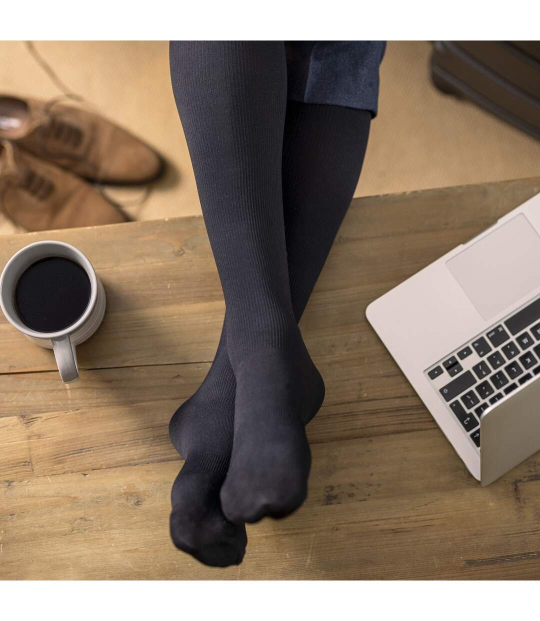 Chaussettes de Vol Compression Contention Femme-4