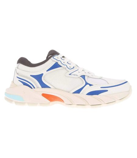 Womens/ladies block stepper trainers white/blue/orange Heron Preston