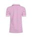 Womens/ladies janely striped pique polo shirt dark raspberry Weird Fish-2