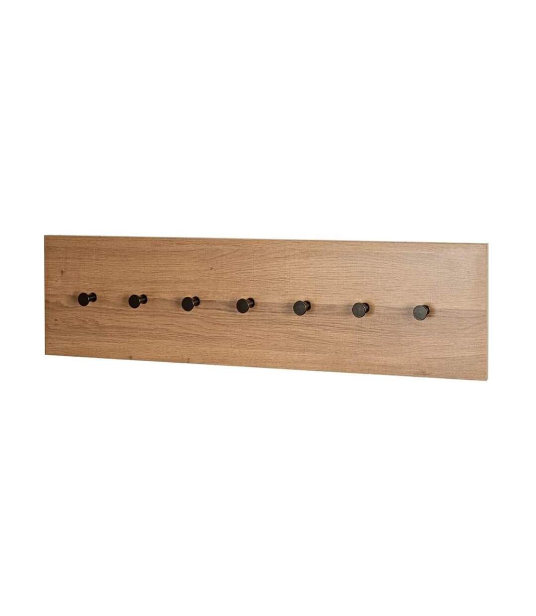 Patère Murale Miranda 80cm Chêne Foncé & Noir-1