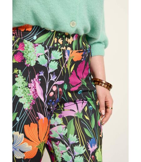 Pantalon fluide stretch, fleuri poétique