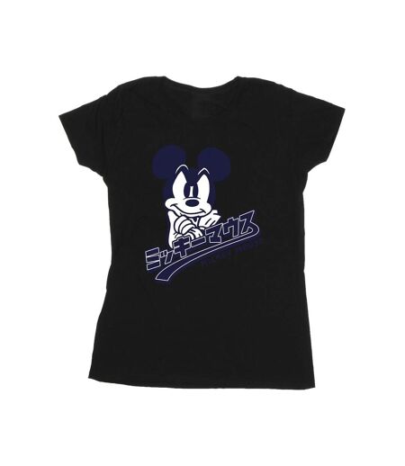 Disney T-shirt en coton japonais Mickey Mouse Femme/Femme (Noir) - UTBI33233