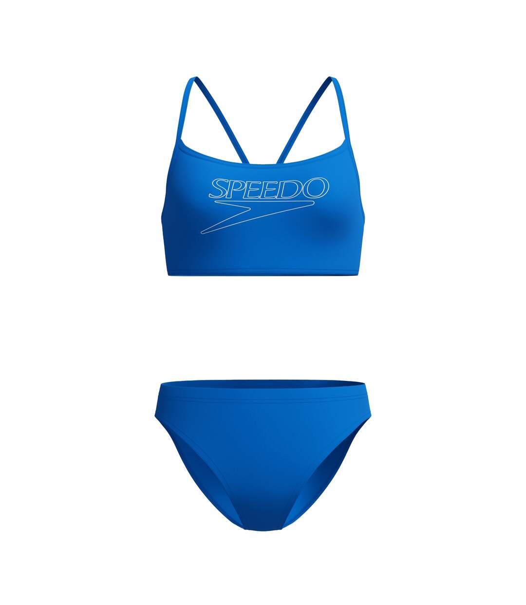 Maillot De Bain 2 Pièces Motif/style Logo Femme Bleu Speedo-2