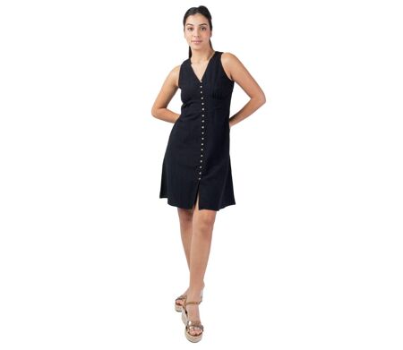 Robe courte féminine MAURINE noire Coton Du Monde