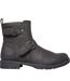 Mens Chad Low Block Heel Motorcycle Boots Black Nicholas Deakins-1