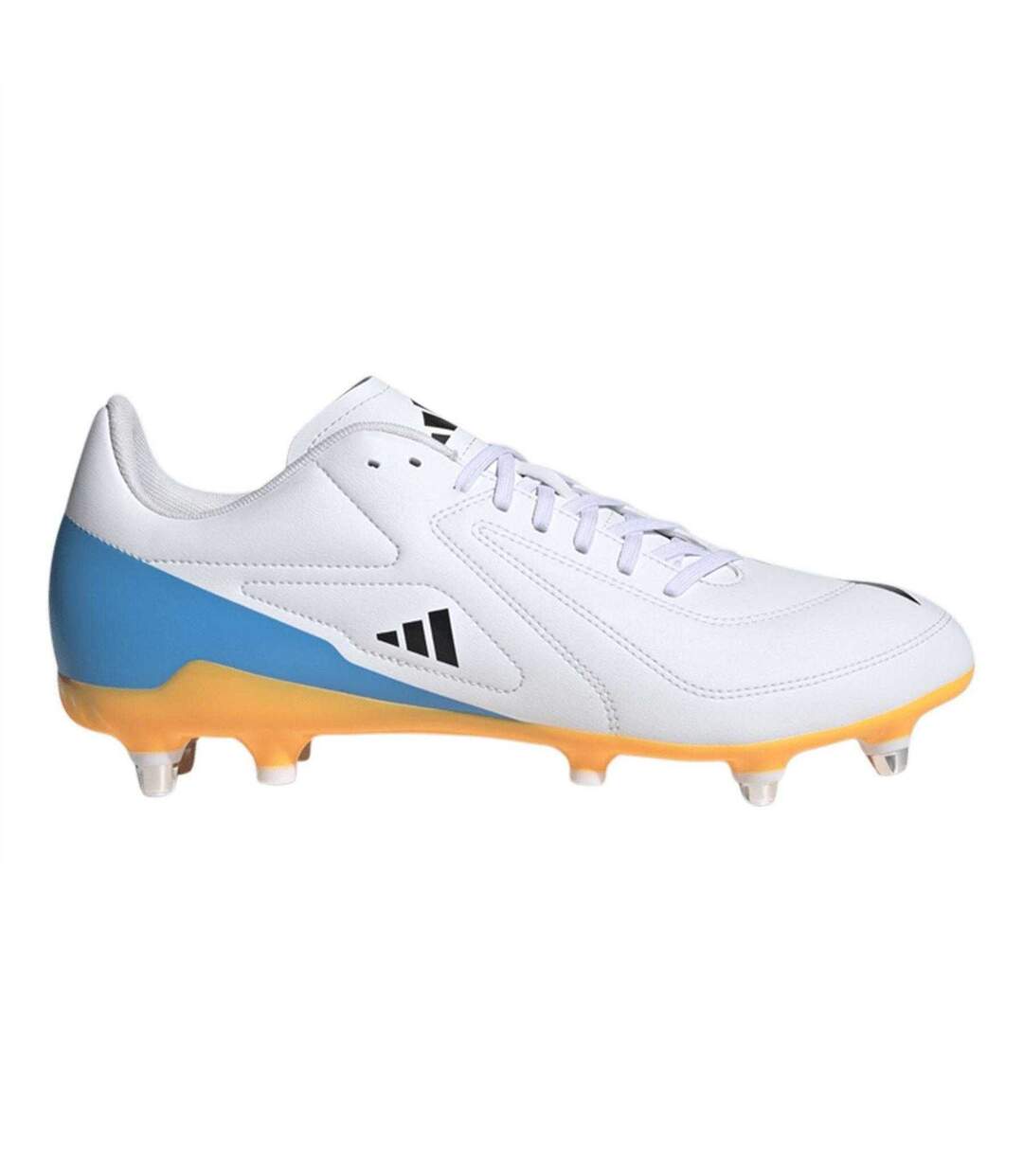 Mens Rs15 Elite Soft Ground Rugby Boots White Black Adidas-1