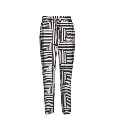 Pantalon fluide noir/blanc femme vero moda  joy - l
