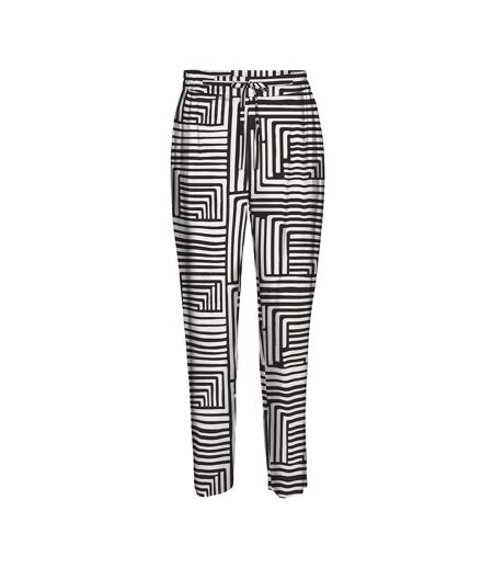 Pantalon fluide noir/blanc femme vero moda  joy - l