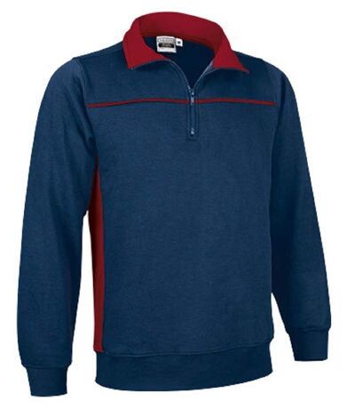 Sweat bicolore - Homme - réf THUNDER - bleu marine et rouge