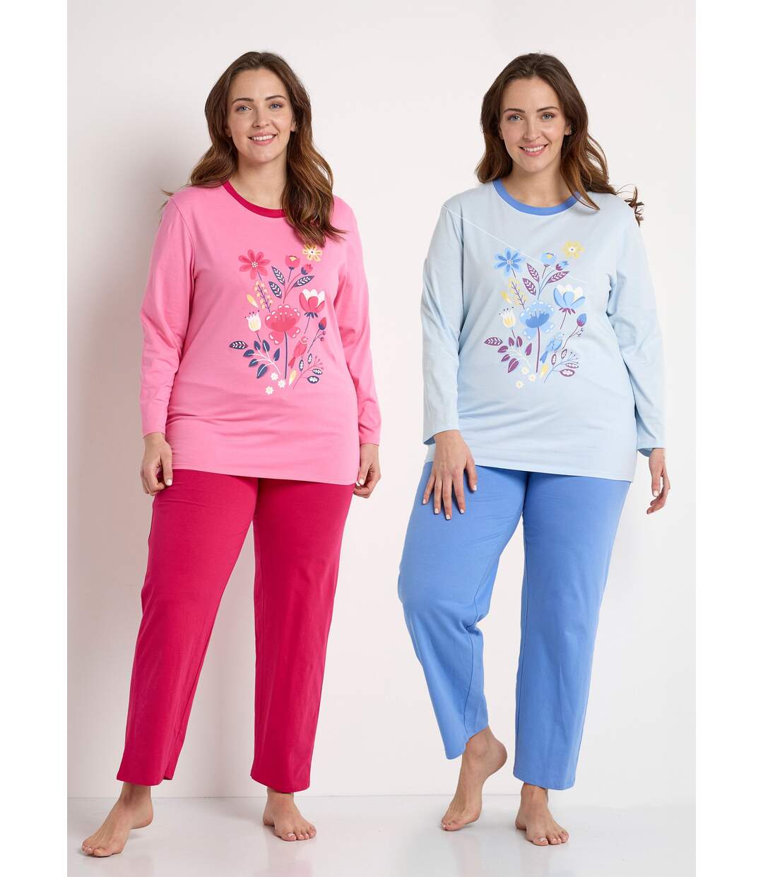Pyjama coton motif manches longues - lot de 2-1