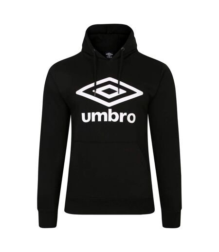 Umbro Mens Team Stacked Logo Hoodie (Black/White)