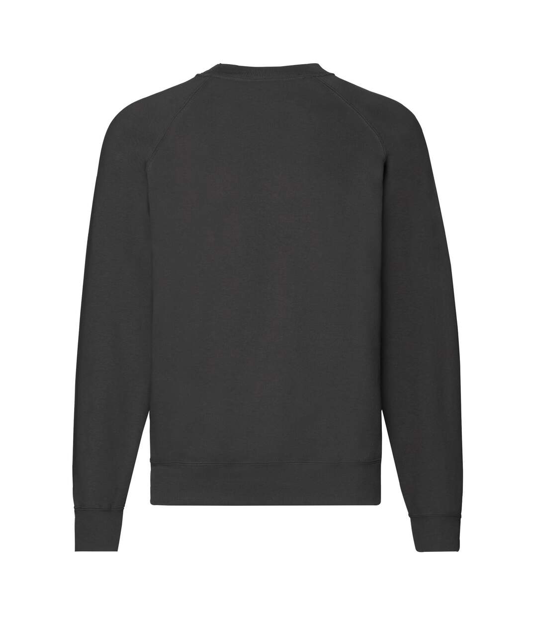 Mens classic raglan sweatshirt black Fruit of the Loom