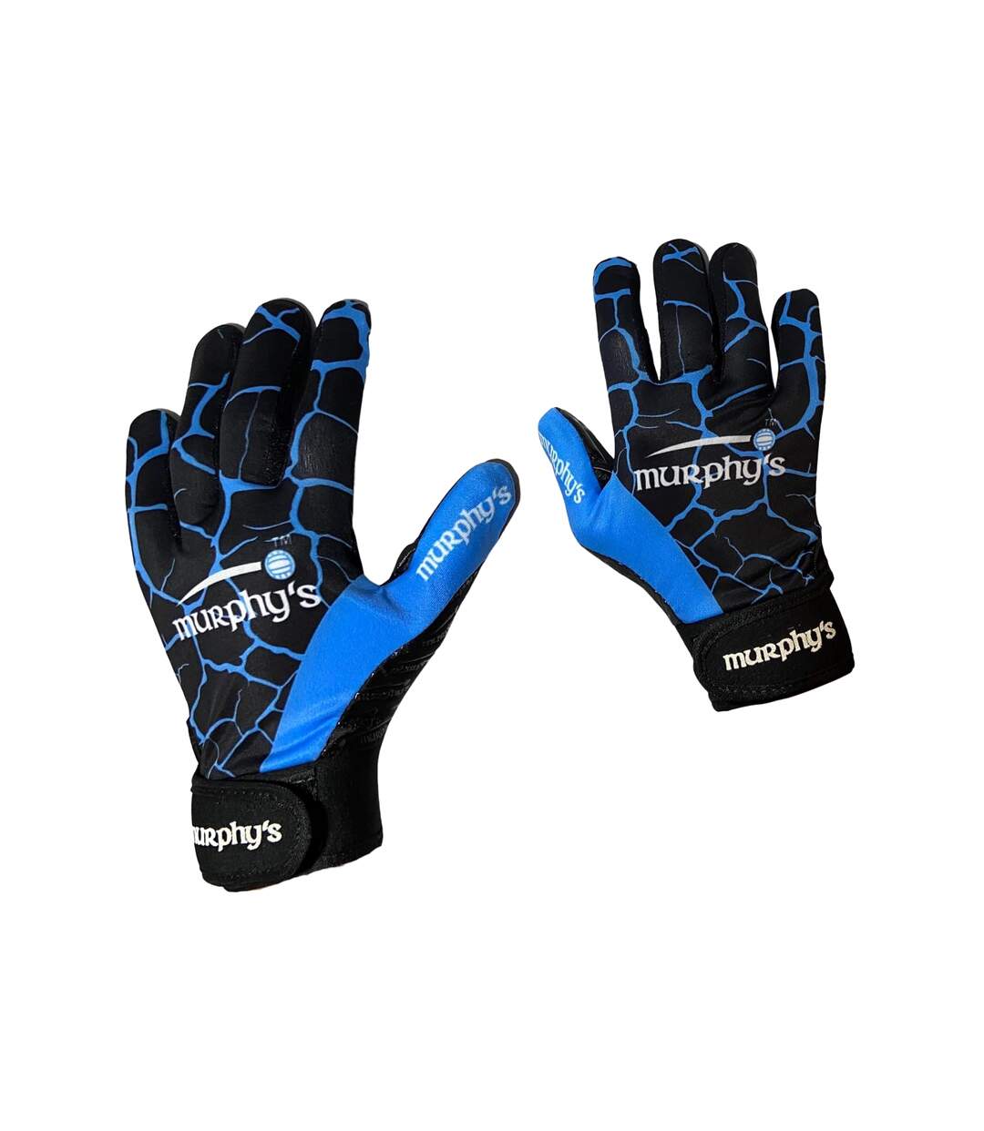 Unisex adult crackle effect gaelic gloves black/blue Murphys