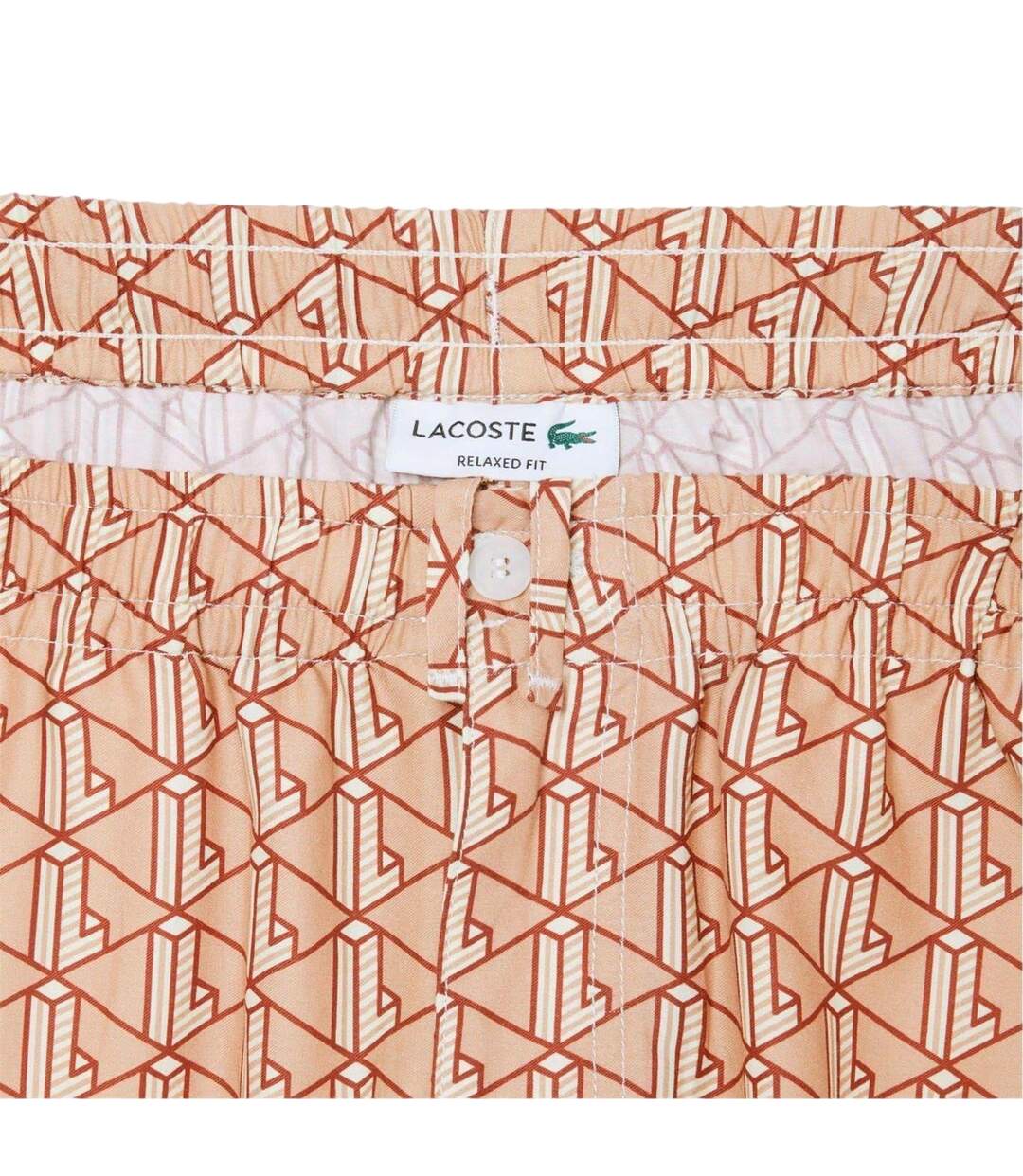Short Motif/style Géométrique Homme Marron Pâle Lacoste-4