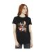 Disney Womens/Ladies Lilo And Stitch Ohana Orange Hibiscus Cotton Boyfriend T-Shirt (Noir) - UTBI30222-2