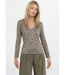 T-shirt ample col V manches longues-1