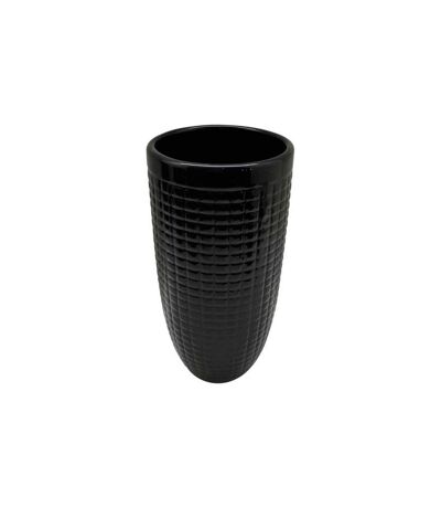 Vase Déco en Céramique Quadri 27cm Noir