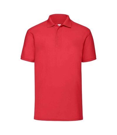 Mens 65/35 polo shirt red Fruit of the Loom