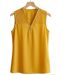 Top sans manches jaune MAYFLOWER CHF3053A en crêpe fluide avec détails dentelle-2