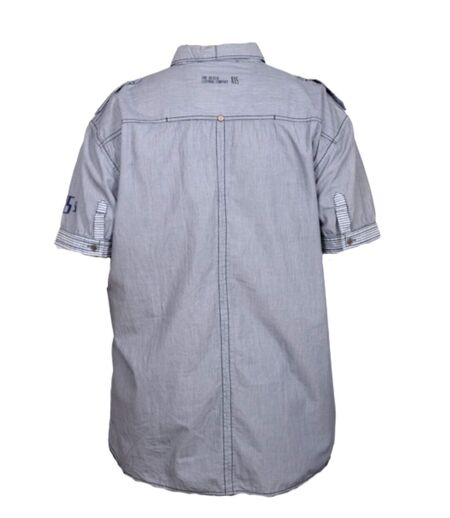 Chemise Homme Manches Courtes Bleue à Fines Rayures