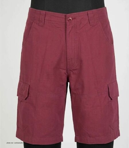 Bermuda WINCHESTER IVANHOE3 uni en coton : le short bordeaux chic et fonctionnel pour l'été