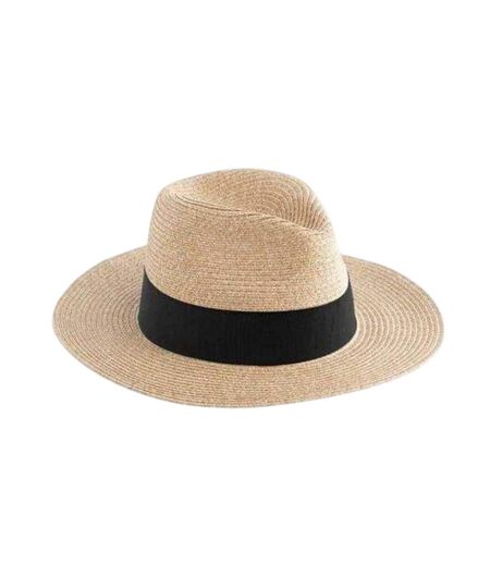Fédora En Paille À Bord Large Adulte Beige Noir Beechfield