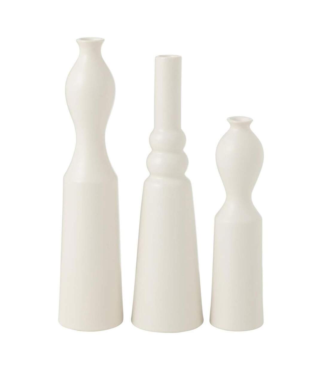 Lot de 3 Vases en Porcelaine Leia 32cm Blanc-1
