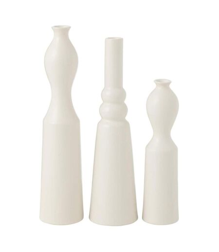 Lot de 3 Vases en Porcelaine Leia 32cm Blanc