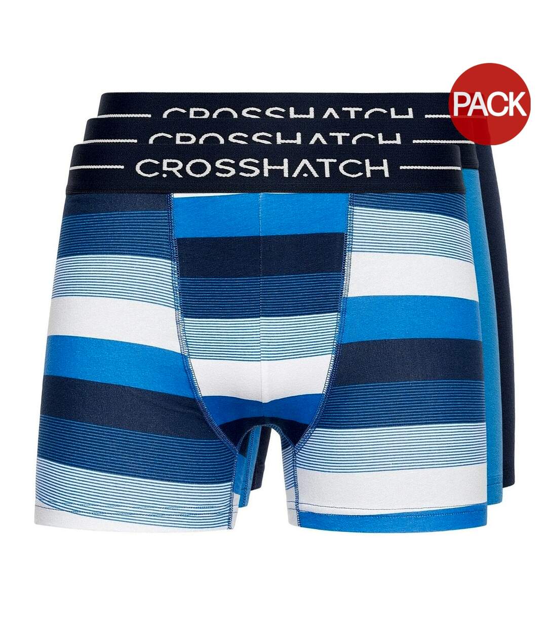 Pack of 3  Mens avocet boxer shorts  blue/navy/white Crosshatch