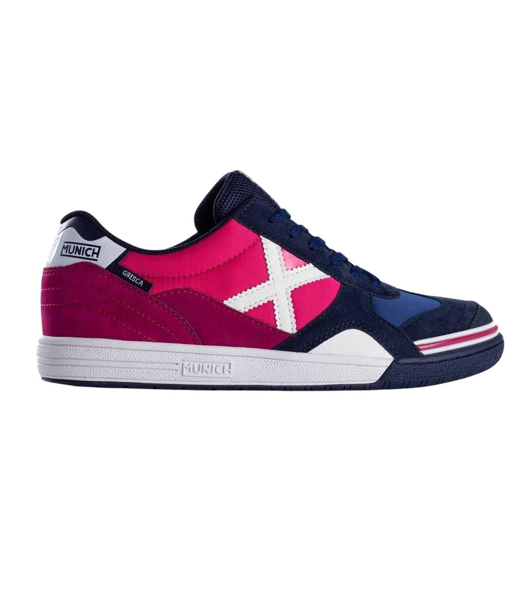 Chaussures De Foot En Salle Motif/style Signature Gresca Homme Bleu Marine Fuchsia Munich-1