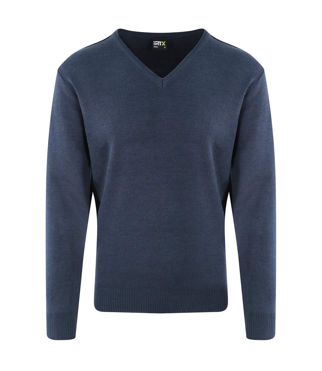 Mens acrylic v neck sweatshirt navy PRO RTX