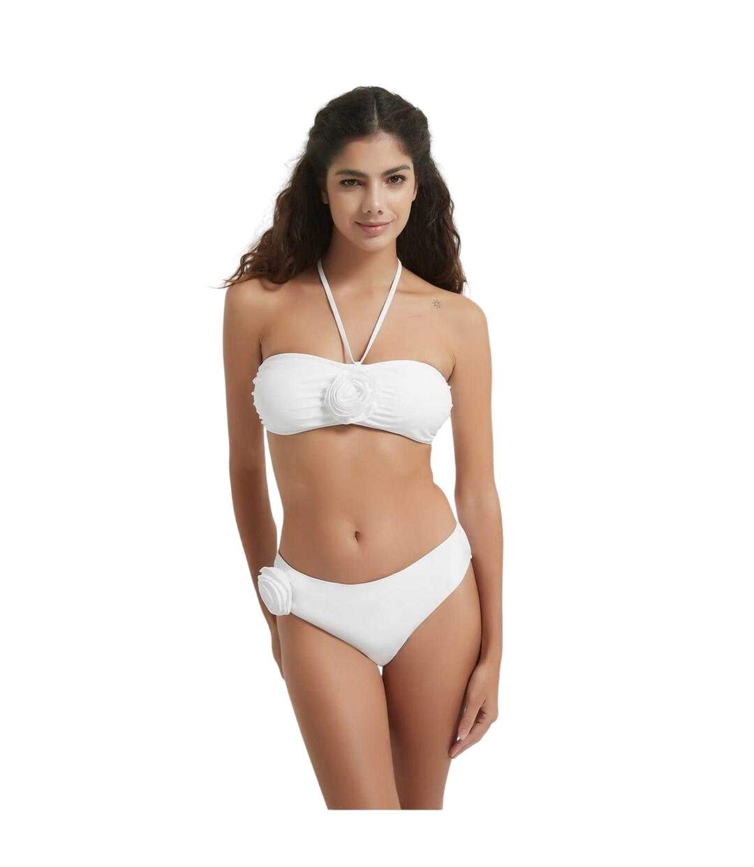 Ensemble Maillot De Bain 2 Pièces Motif/style Corsage Femme Blanc Be You-4