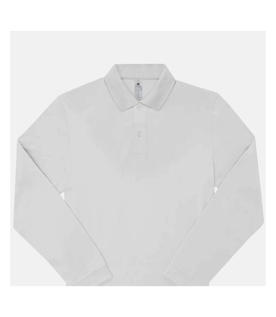 Mens my long-sleeved polo shirt white B&C