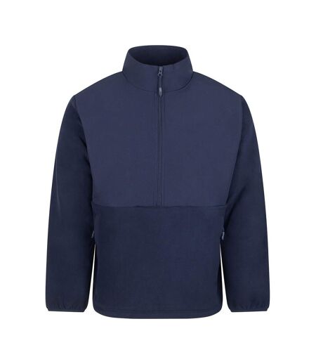 Mens Microfleece Half Zip Fleece Top Navy Front Row